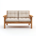 Divani da esterno in legno 145x78x82 cm per giardino - beige-marrone chiaro - design a due posti