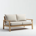 Divani da esterno in legno 158x74x76 cm per giardino - beige-marrone chiaro - design naturale a due posti
