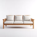 Divani da esterno in legno e tessuto 190x75x78 cm per giardino - bianco-marrone - stile moderno