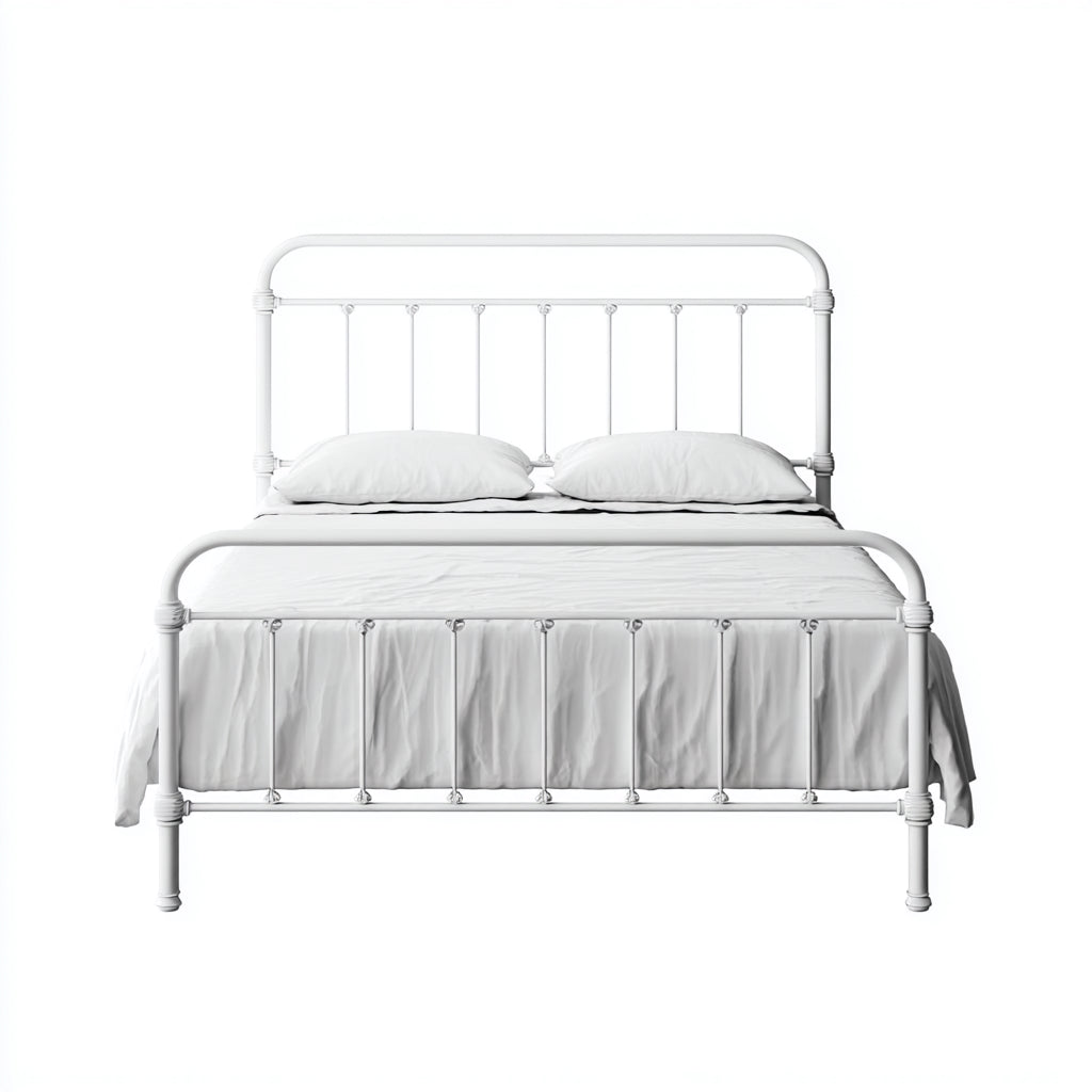 Letto matrimoniale in metallo bianco 210x170x112 cm - stile moderno elegante per camera da letto