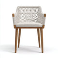 Sedie da giardino in rattan e legno 60x62x80 cm per giardino - grigio-beige-marrone - design avvolgente naturale