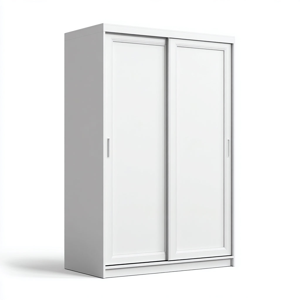 Armadio scorrevole in legno 120x50x190 cm per camera da letto - bianco - stile moderno