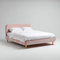 Letto matrimoniale in tessuto vellutato 210x170x95 cm per camera da letto - rosa - stile moderno