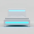 Letto matrimoniale in legno 210x170x105 cm per camera da letto - bianco - con LED e stile moderno