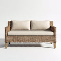 Divani da esterno in rattan e tessuto 170x78x80 cm per giardino - beige-marrone - stile naturale