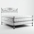 Letto matrimoniale in metallo bianco 215x175x125 cm - stile classico elegante per camera da letto