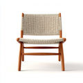 Sedie da giardino in legno e corda intrecciata 64x70x76 cm per giardino - beige-marrone - design lounge naturale