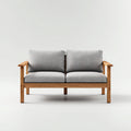 Divani da esterno in legno e tessuto 150x75x78 cm per giardino - grigio-marrone - stile moderno