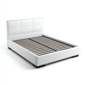 Letto matrimoniale in similpelle 210x170x95 cm per camera da letto - bianco - stile moderno