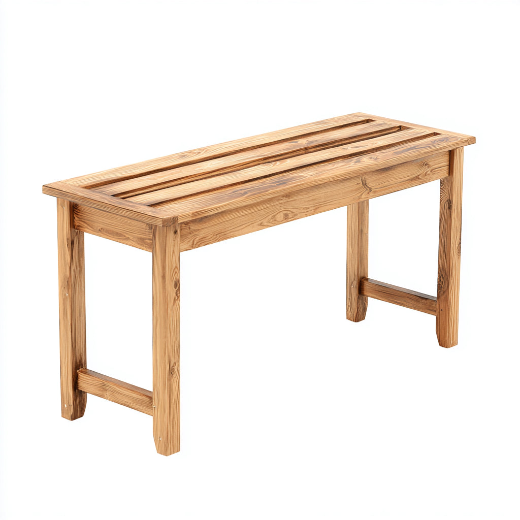 Panca da giardino in legno 118x34x46 cm - colore legno naturale - adatte per giardino e terrazza
