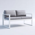 Divani da esterno in metallo e tessuto 160x75x78 cm per giardino - grigio-bianco - stile moderno