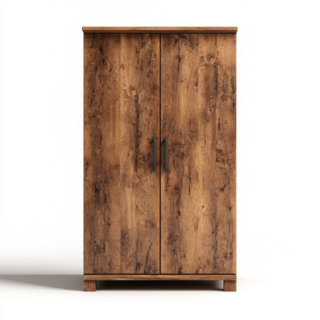 Armadio 2 ante in legno rovere 90x50x180 cm - rovere - design moderno per camera da letto