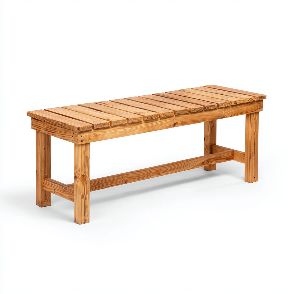 Panca da giardino in legno 120x35x45 cm - colore legno naturale - adatte per giardino e terrazza