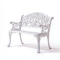 Panca da giardino in metallo bianco 126x60x94 cm - per giardino - design ornamentale classico