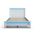 Letto matrimoniale in legno 210x170x105 cm per camera da letto - bianco - con LED e stile moderno