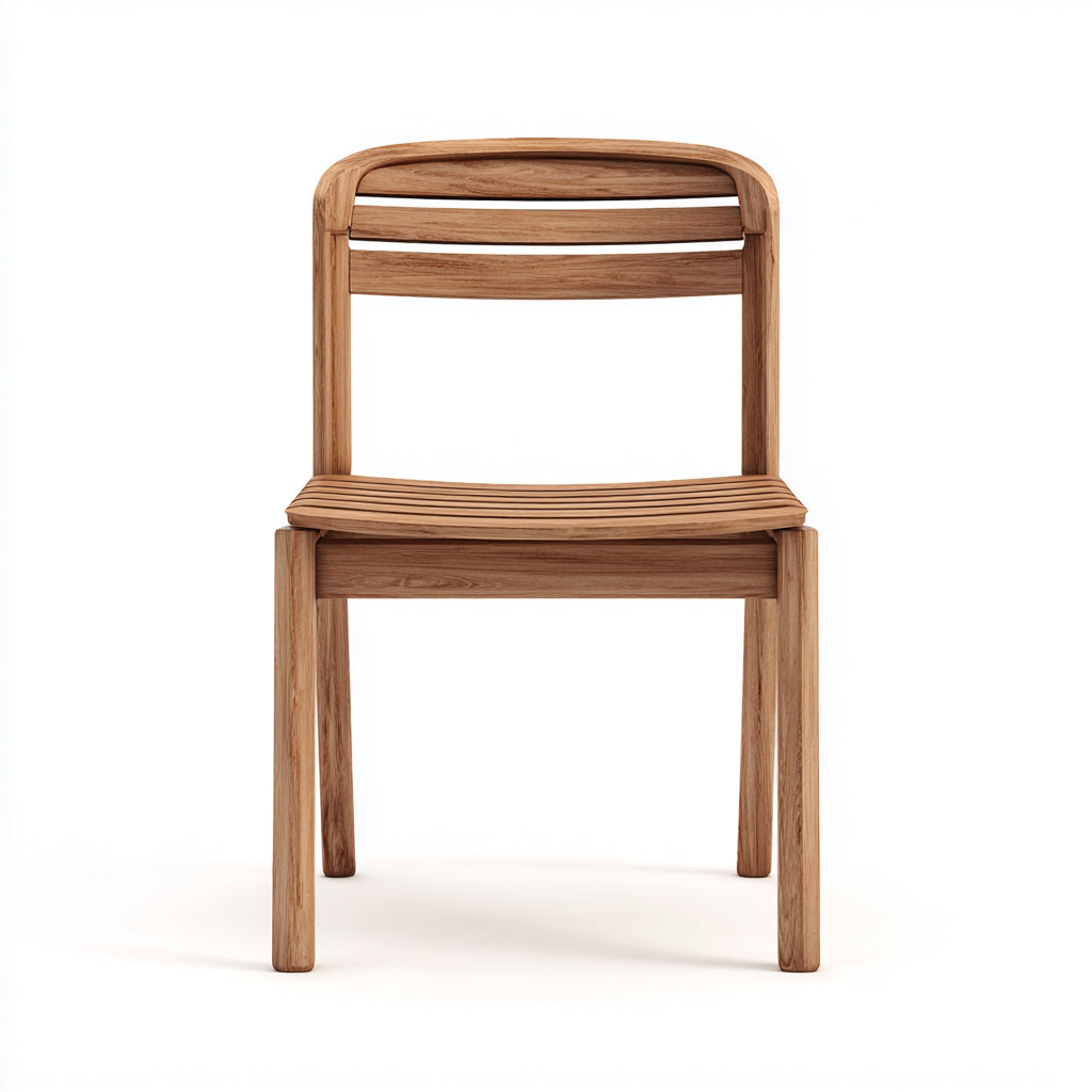 Sedie da giardino in legno 46x52x82 cm per giardino - marrone chiaro - design curvo a doghe