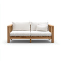 Divani da esterno in legno e tessuto 160x75x78 cm per giardino - bianco-marrone - stile moderno