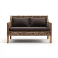 Divani da esterno in rattan e tessuto 165x78x80 cm per giardino - marrone scuro-marrone - stile naturale