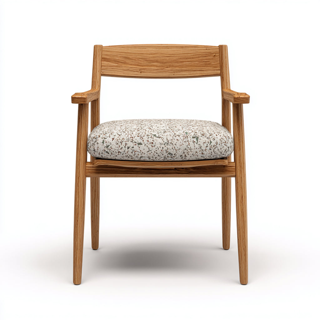 Sedie da giardino in legno con braccioli 56x57x80 cm per giardino - beige-marrone chiaro - design naturale con seduta imbottita