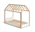 Letto per bambini in legno bianco-legno chiaro 208x98x165 cm - per camera da letto - design casetta moderno