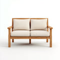 Divani da esterno in legno 140x76x78 cm per giardino - beige-marrone chiaro - design compatto a due posti