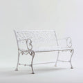Panca da giardino in metallo bianco 122x58x92 cm - per giardino - design decorativo romantico