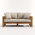 Divani da esterno in legno e tessuto 165x75x78 cm per giardino - beige-marrone - stile moderno