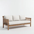 Divani da esterno in legno e tessuto 200x78x82 cm - marrone-bianco per giardino - design classico naturale