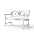 Panca da giardino in legno bianco 128x60x88 cm - per giardino - design classico con schienale incrociato