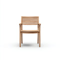Sedie da giardino in legno con braccioli 55x57x86 cm per giardino - marrone chiaro - design a doghe naturale