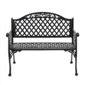Panca da giardino in metallo nero 125x60x90 cm - per giardino - design decorativo classico