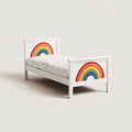 Letto per bambini in legno bianco-multicolore 198x98x102 cm - per camera da letto - design arcobaleno moderno