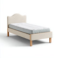 Letto per bambini imbottito in tessuto beige-legno chiaro 202x102x108 cm - per camera da letto - design moderno elegante
