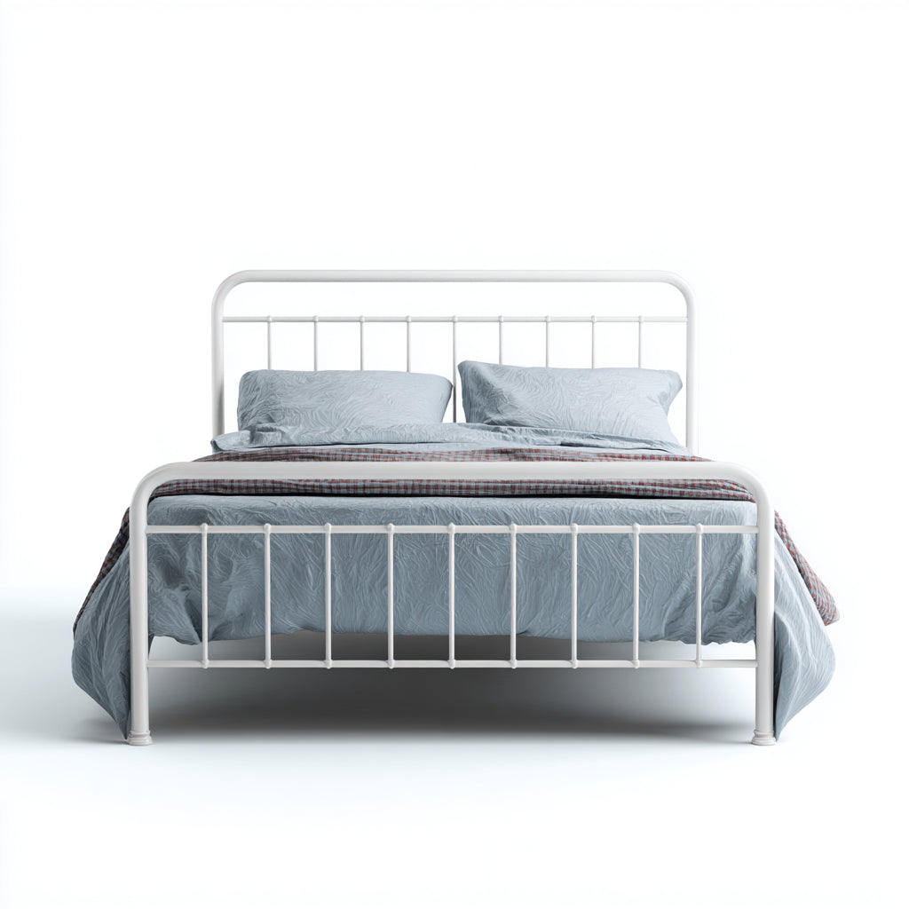 Letto matrimoniale in metallo 210x170x105 cm per camera da letto - bianco - stile moderno