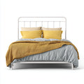 Letto matrimoniale in metallo 210x170x105 cm per camera da letto - bianco - stile moderno