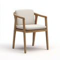 Sedie da giardino in legno con braccioli 57x58x79 cm per giardino - beige-marrone chiaro - design moderno imbottito