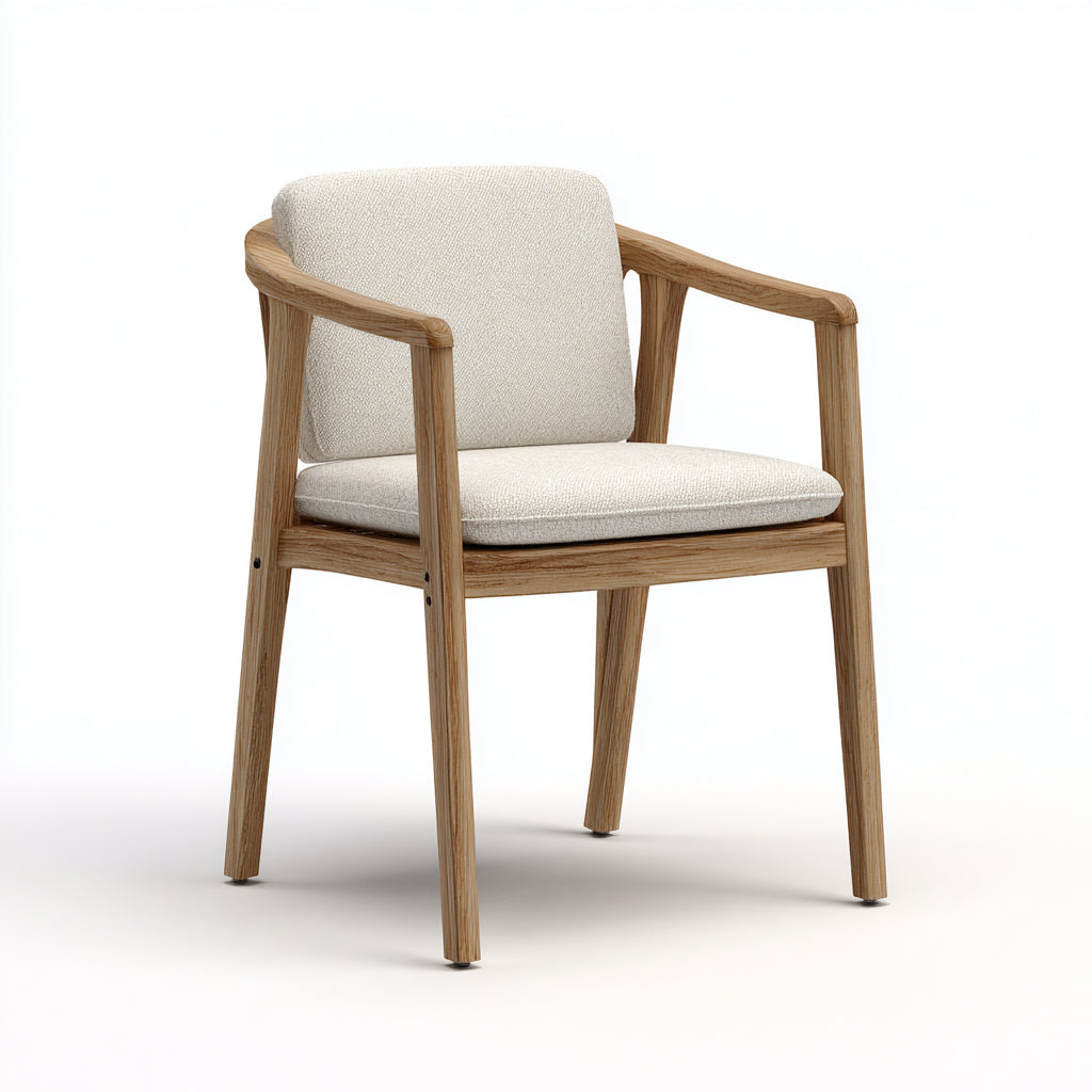 Sedie da giardino in legno con braccioli 57x58x79 cm per giardino - beige-marrone chiaro - design moderno imbottito