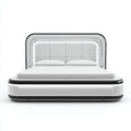 Letto matrimoniale in similpelle 215x180x115 cm per camera da letto - bianco-nero - stile moderno