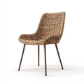 Sedie da giardino in rattan e metallo 55x58x84 cm per giardino - marrone - design intrecciato moderno