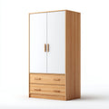 Armadio in legno ingegnerizzato rovere chiaro e bianco 100x55x185 cm - Con spazio di contenimento - Design moderno per camera da letto